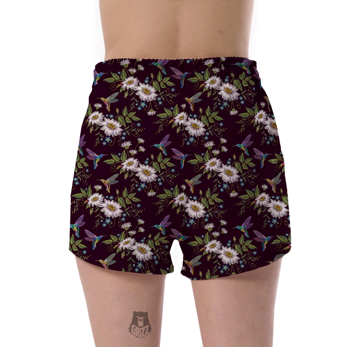 Hummingbird White Daisy Women's Shorts-grizzshop
