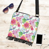 Hummingbird White Floral Drawing Crossbody Bags-grizzshop