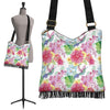 Hummingbird White Floral Drawing Crossbody Bags-grizzshop