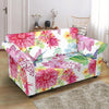 Hummingbird White Floral Drawing Loveseat Cover-grizzshop