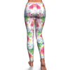 Hummingbird White Floral Drawing Pattern Print Pattern Women Leggings-grizzshop