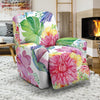 Hummingbird White Floral Drawing Recliner Cover-grizzshop