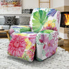 Hummingbird White Floral Drawing Recliner Cover-grizzshop