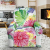 Hummingbird White Floral Drawing Recliner Cover-grizzshop