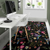 Hummingbird White Floral Floor Mat-grizzshop