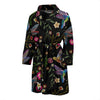 Hummingbird White Floral Men Long Robe-grizzshop