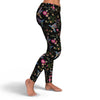 Hummingbird White Floral Pattern Print Pattern Women Leggings-grizzshop