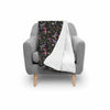 Hummingbird White Floral Pattern Print Throw Blanket-grizzshop