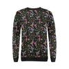 Hummingbird White Floral Pattern Print Women Crewneck Sweatshirt-grizzshop