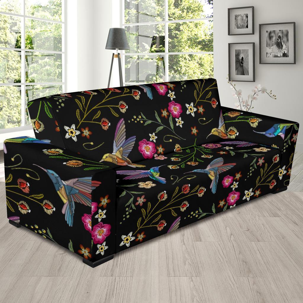 Hummingbird White Floral Sofa Covers-grizzshop