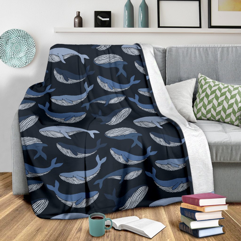 Humpback Whale Pattern Print Blanket-grizzshop