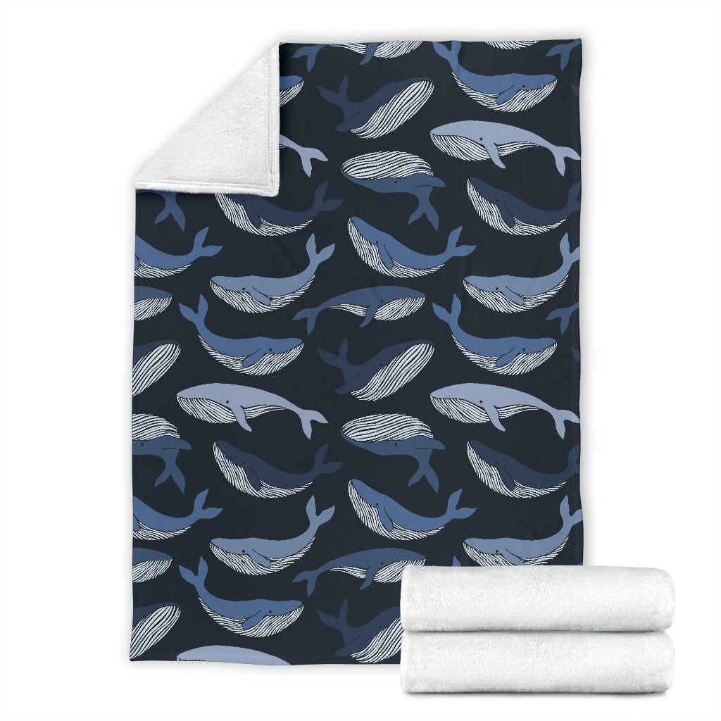 Humpback Whale Pattern Print Blanket-grizzshop