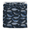 Humpback Whale Pattern Print Duvet Cover Bedding Set-grizzshop