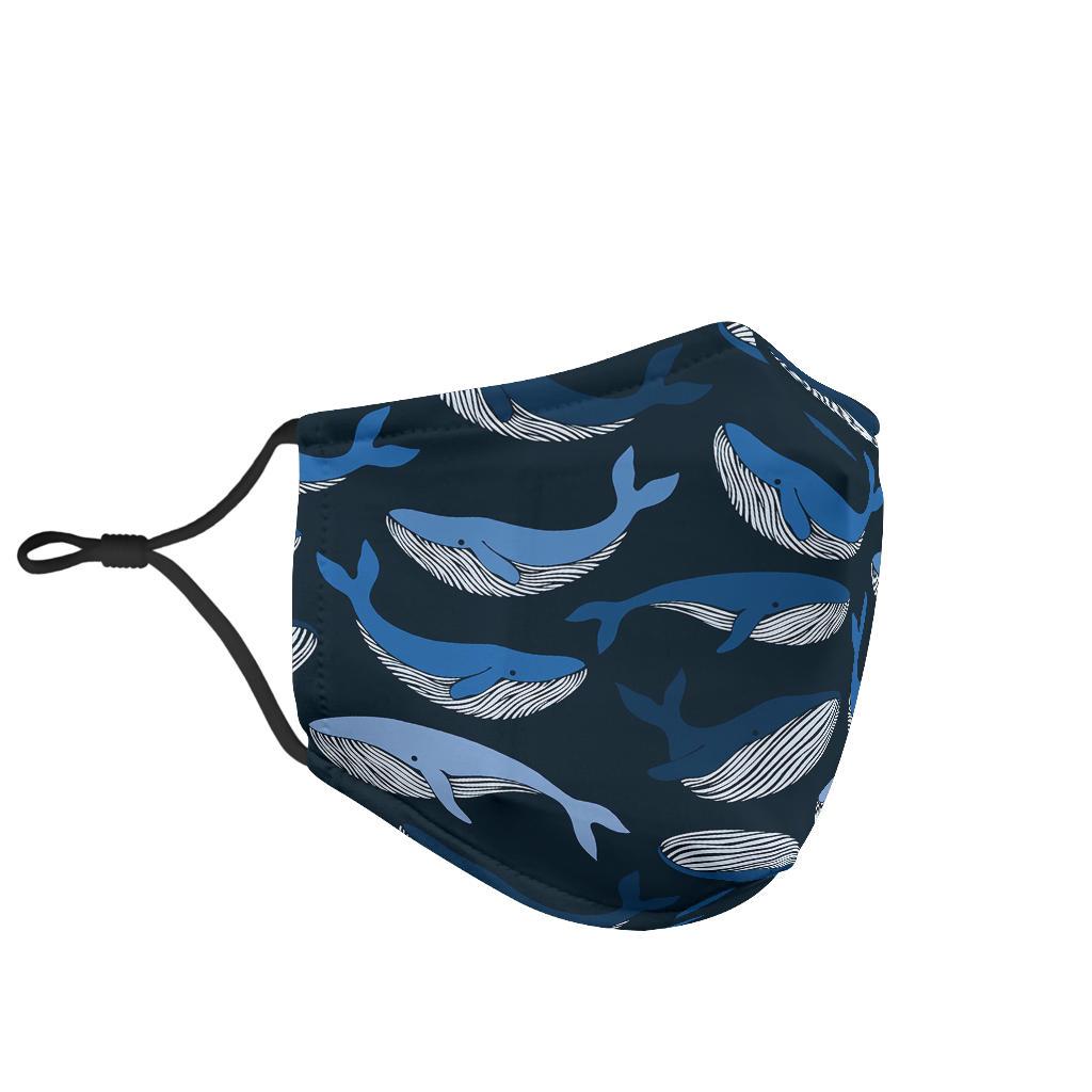 Humpback Whale Pattern Print Face Mask-grizzshop