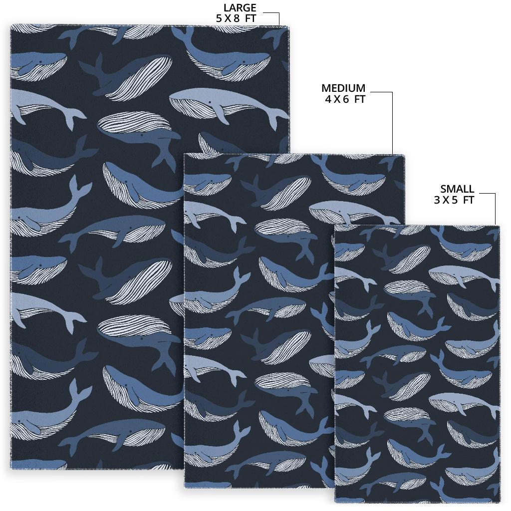 Humpback Whale Pattern Print Floor Mat-grizzshop