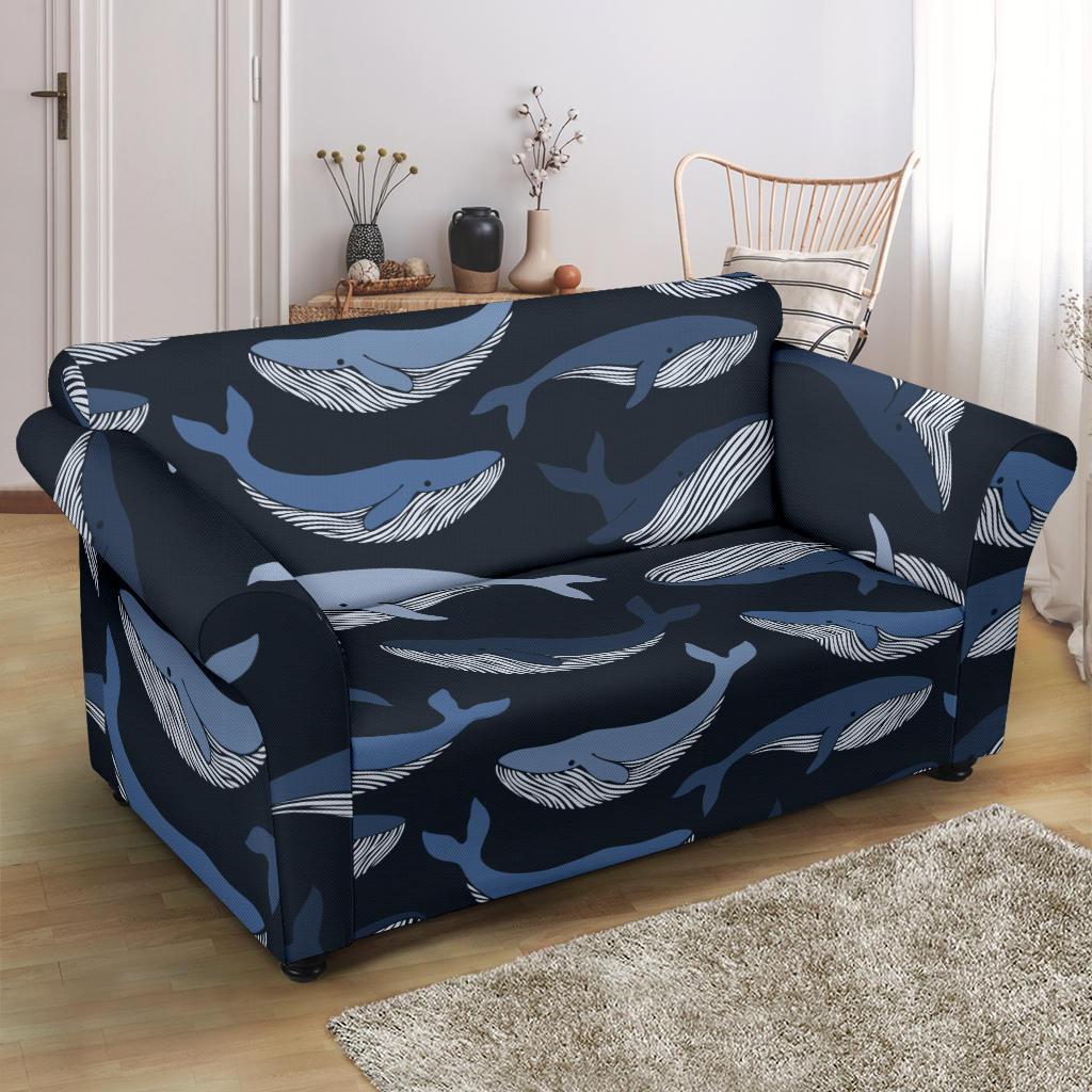 Humpback Whale Pattern Print Loveseat Cover-grizzshop