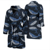 Humpback Whale Pattern Print Men Long Robe-grizzshop