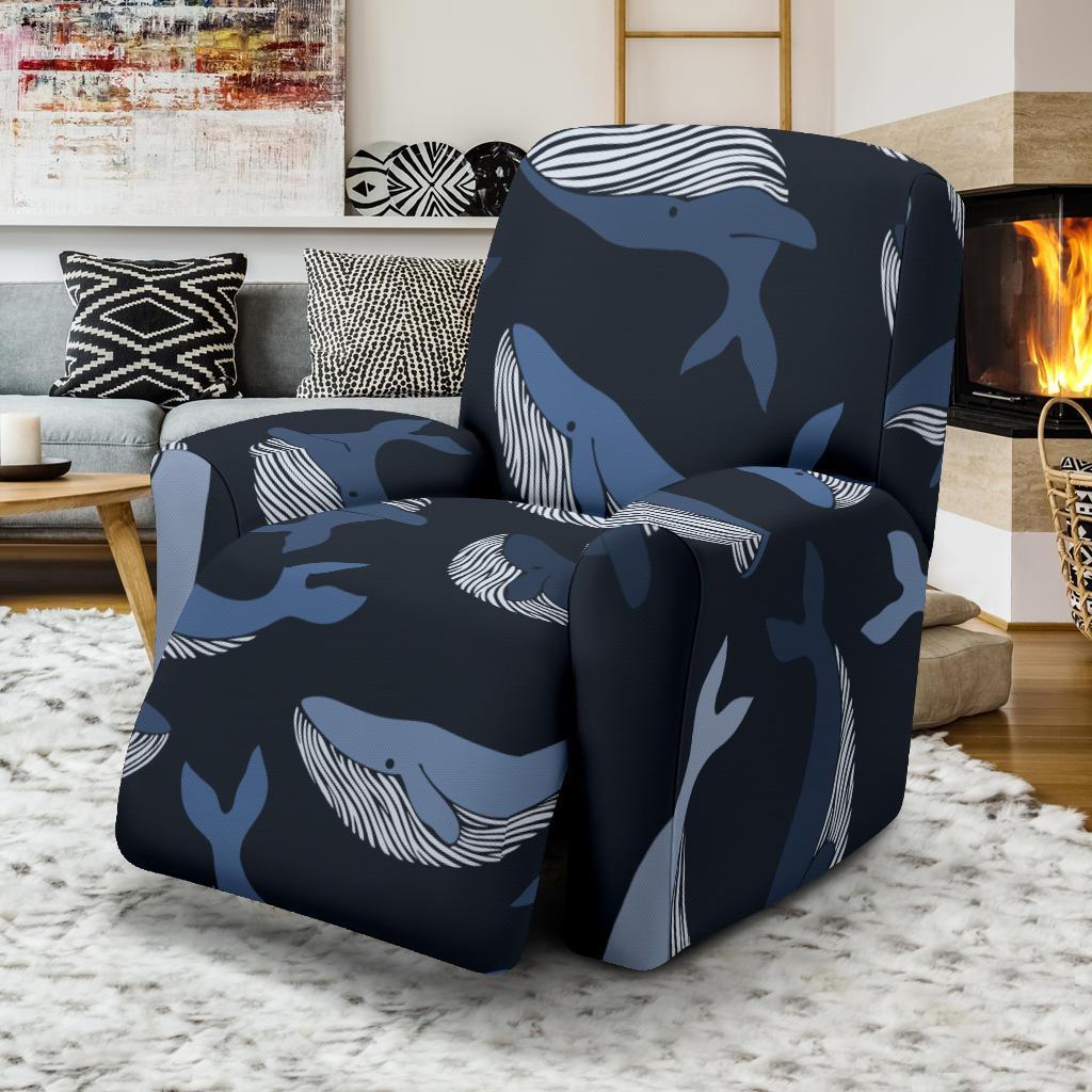 Humpback Whale Pattern Print Recliner Cover-grizzshop