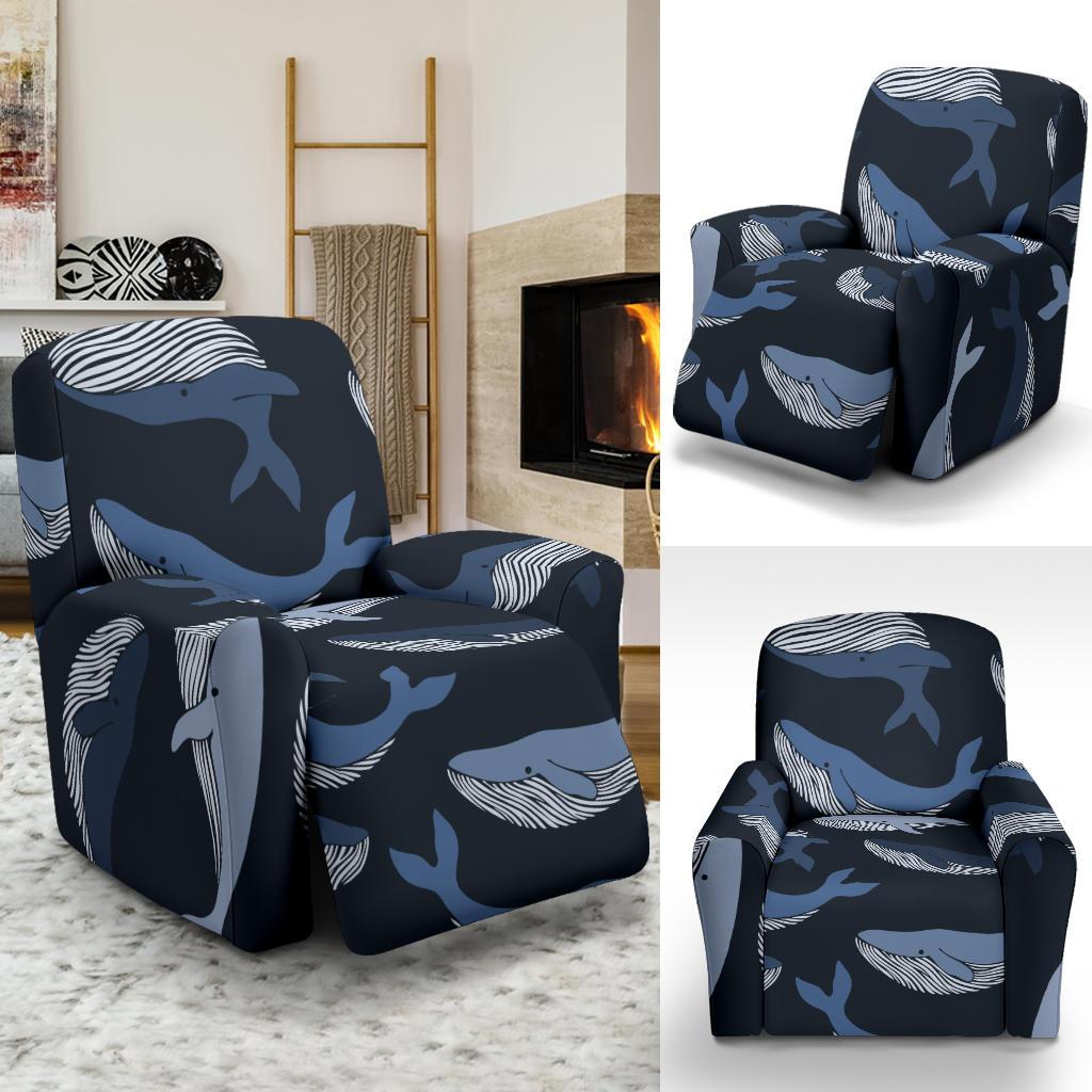 Humpback Whale Pattern Print Recliner Cover-grizzshop