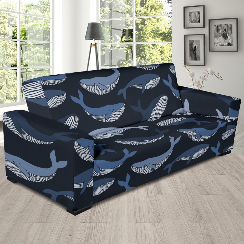 Humpback Whale Pattern Print Sofa Covers-grizzshop