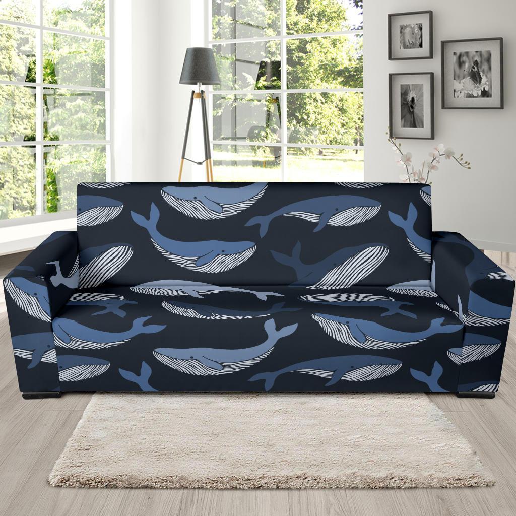 Humpback Whale Pattern Print Sofa Covers-grizzshop