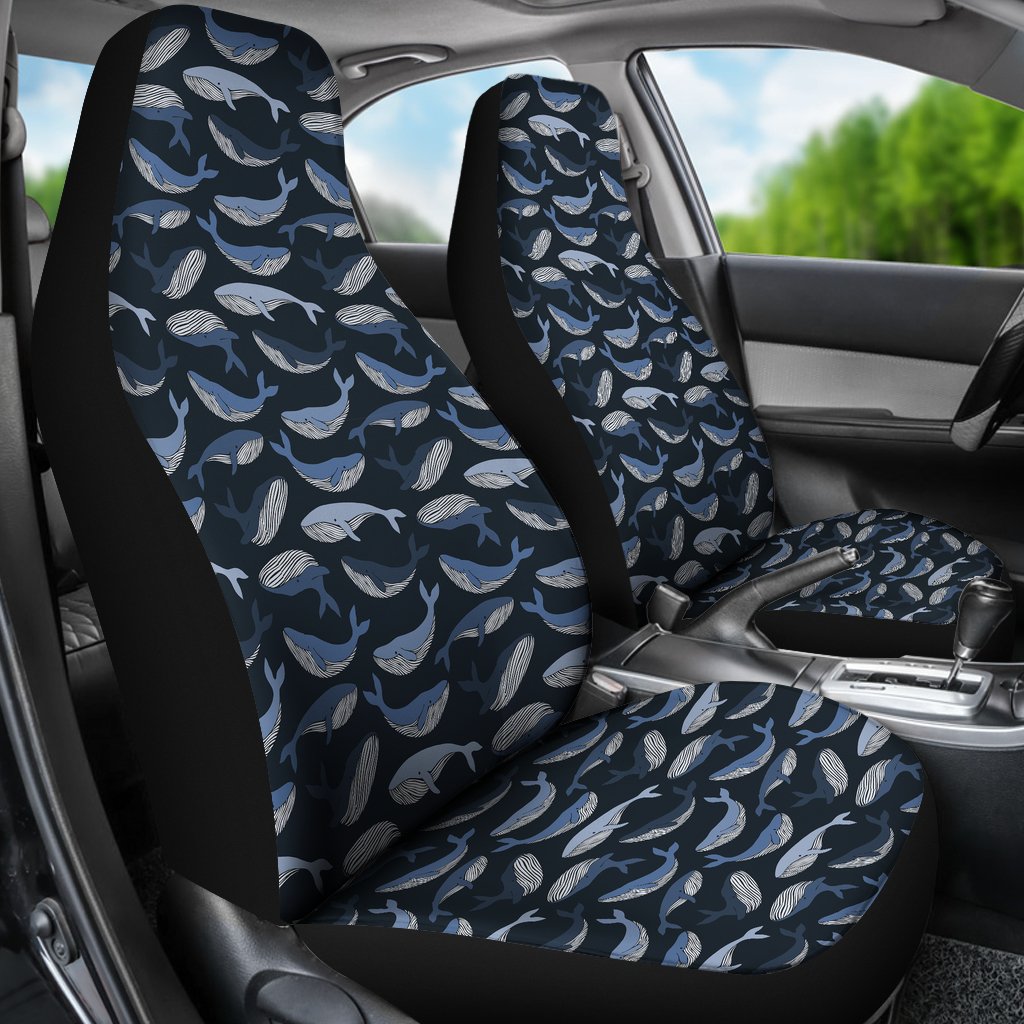 Humpback Whale Pattern Print Universal Fit Car Seat Cover-grizzshop