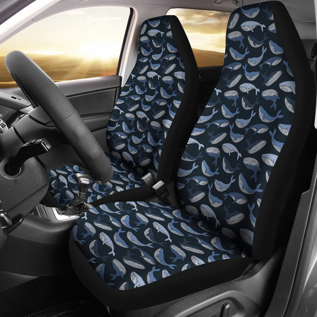 Humpback Whale Pattern Print Universal Fit Car Seat Cover-grizzshop