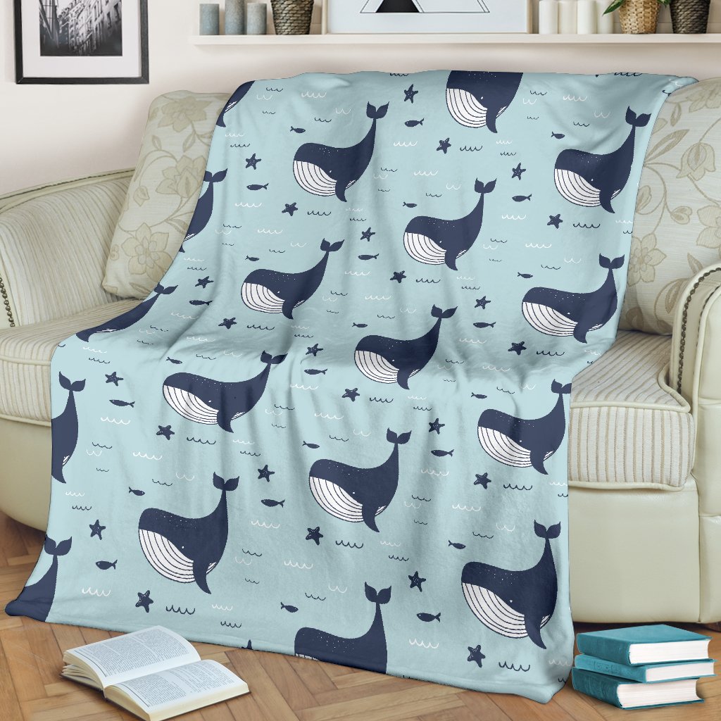 Humpback Whale Print Pattern Blanket-grizzshop