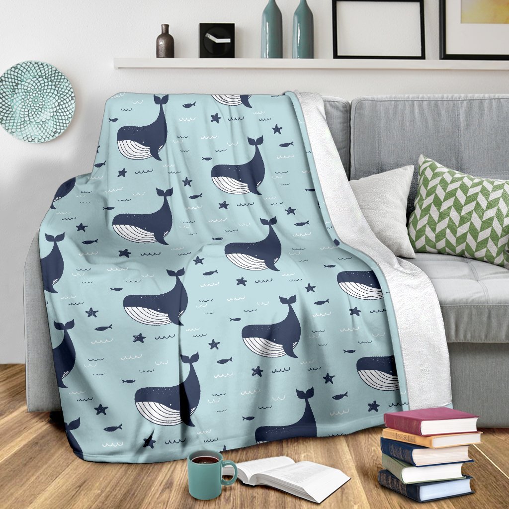 Humpback Whale Print Pattern Blanket-grizzshop