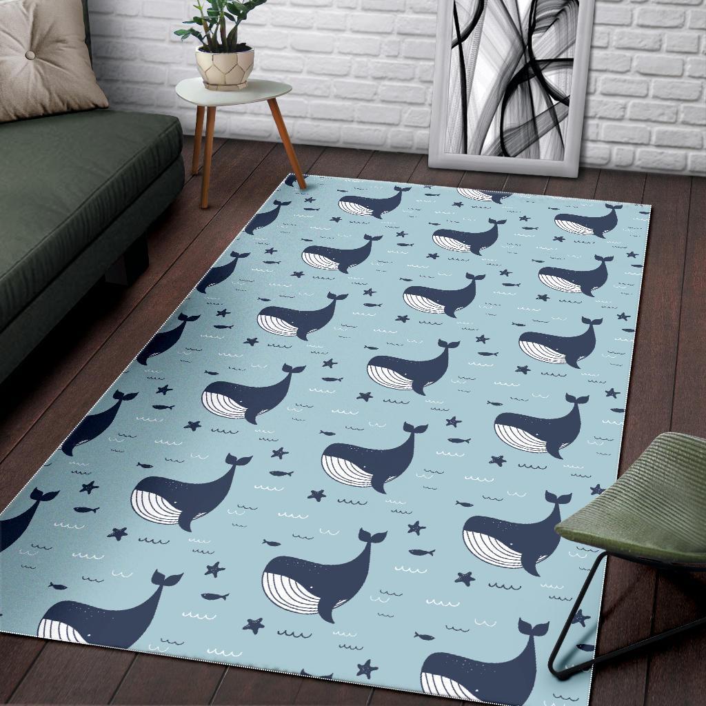 Humpback Whale Print Pattern Floor Mat-grizzshop