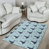 Humpback Whale Print Pattern Floor Mat-grizzshop