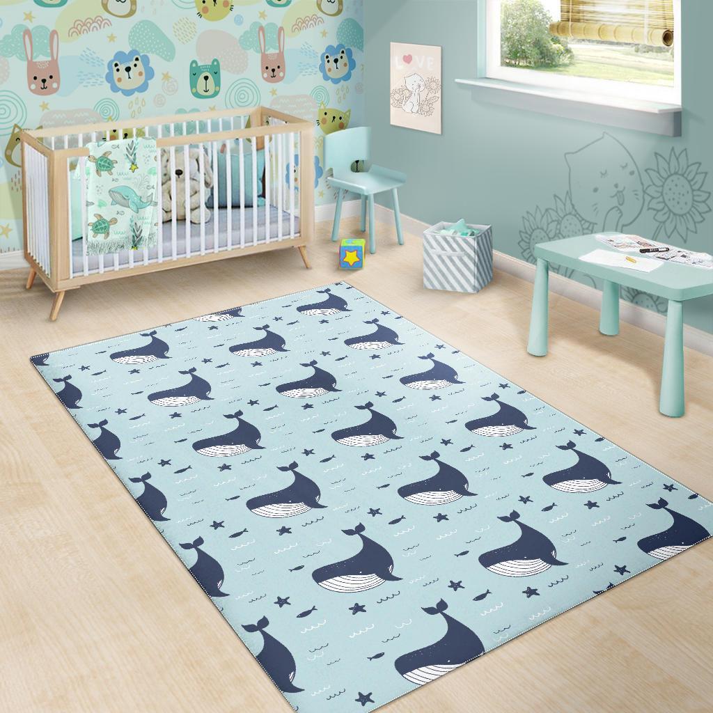 Humpback Whale Print Pattern Floor Mat-grizzshop