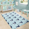 Humpback Whale Print Pattern Floor Mat-grizzshop