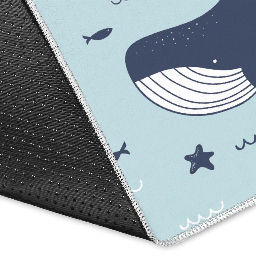 Humpback Whale Print Pattern Floor Mat-grizzshop