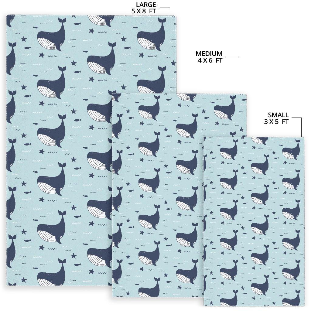 Humpback Whale Print Pattern Floor Mat-grizzshop