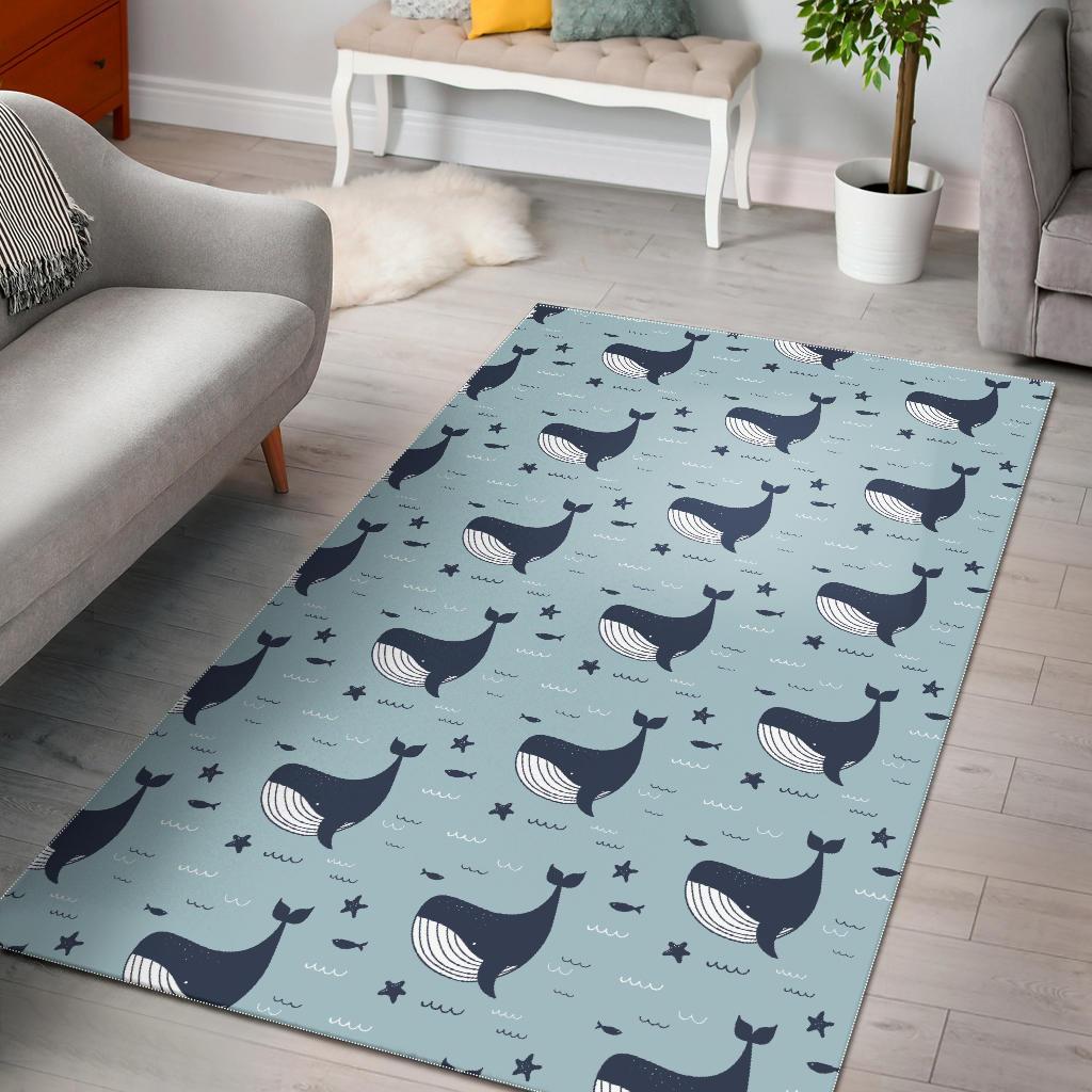 Humpback Whale Print Pattern Floor Mat-grizzshop