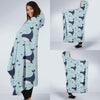 Humpback Whale Print Pattern Hooded Blanket-grizzshop