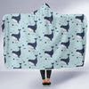 Humpback Whale Print Pattern Hooded Blanket-grizzshop