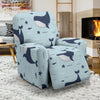 Humpback Whale Print Pattern Recliner Cover-grizzshop