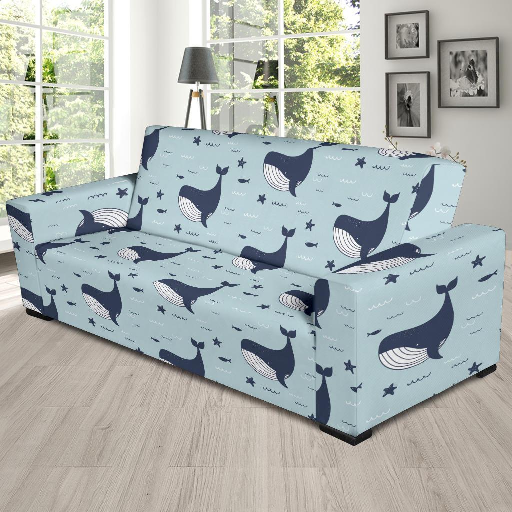 Humpback Whale Print Pattern Sofa Covers-grizzshop