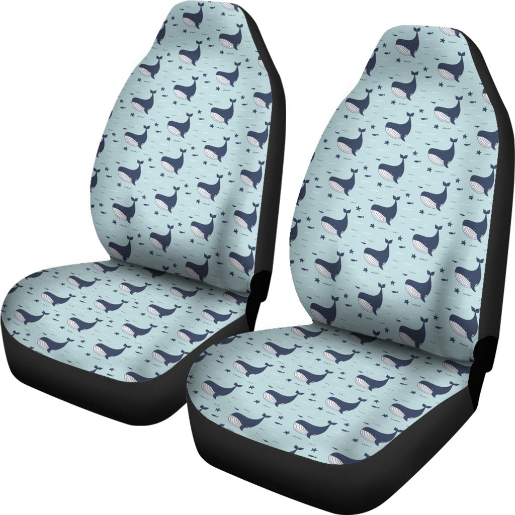 Humpback Whale Print Pattern Universal Fit Car Seat Cover-grizzshop