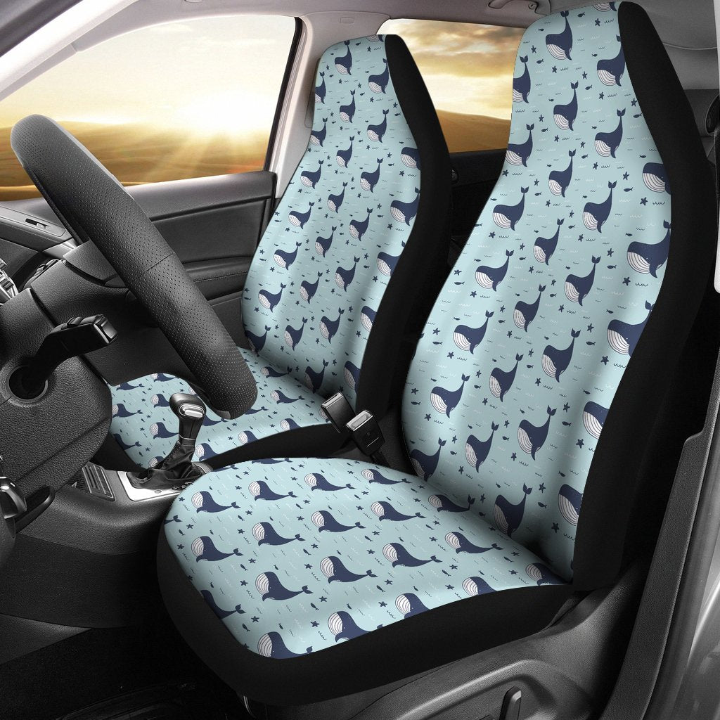 Humpback Whale Print Pattern Universal Fit Car Seat Cover-grizzshop