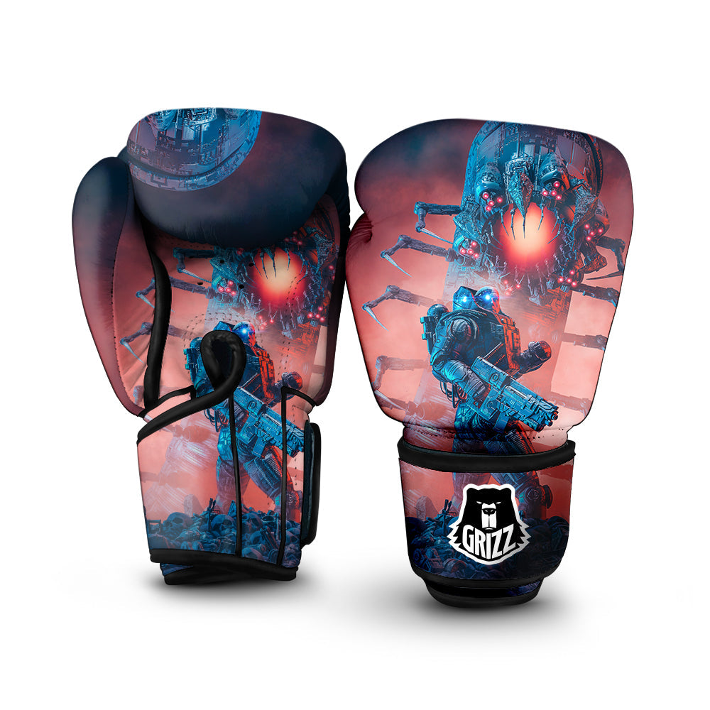 Hunting Alien Worm Print Boxing Gloves-grizzshop