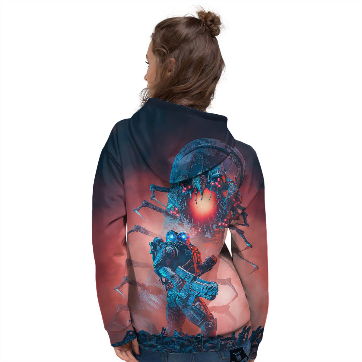 Hunting Alien Worm Print Women's Hoodie-grizzshop