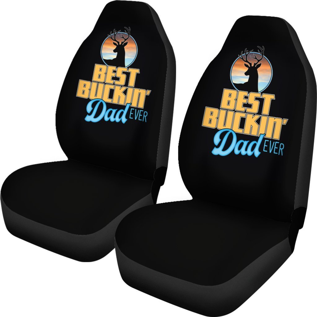 Hunting Best Buckin' Dad Universal Fit Car Seat Covers-grizzshop