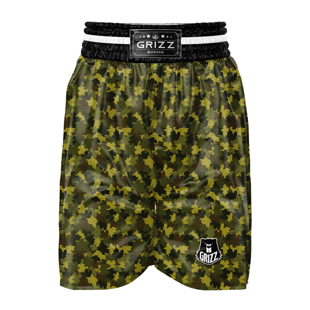 Hunting Camouflage Fall Leaves Print Boxing Shorts-grizzshop