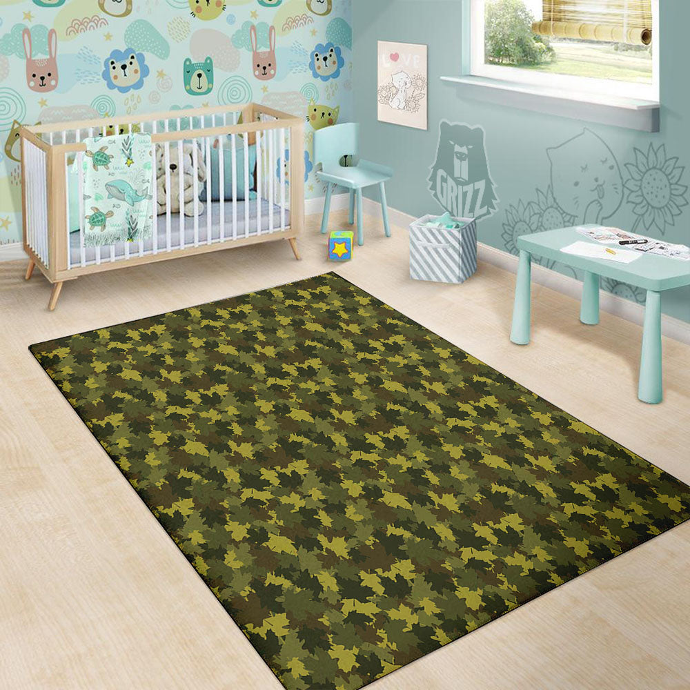 Hunting Camouflage Fall Leaves Print Floor Mat-grizzshop