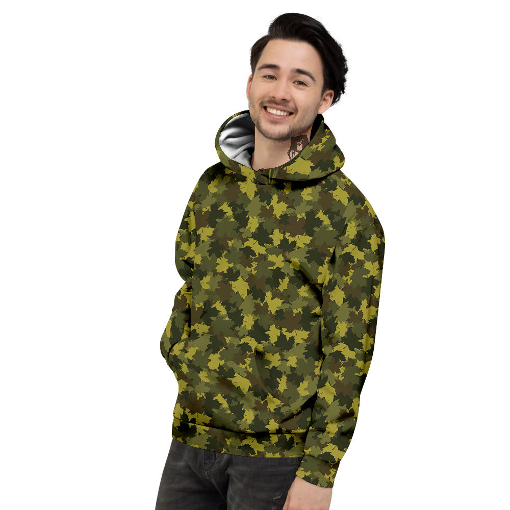 Hunting Camouflage Fall Leaves Print Men's Hoodie-grizzshop