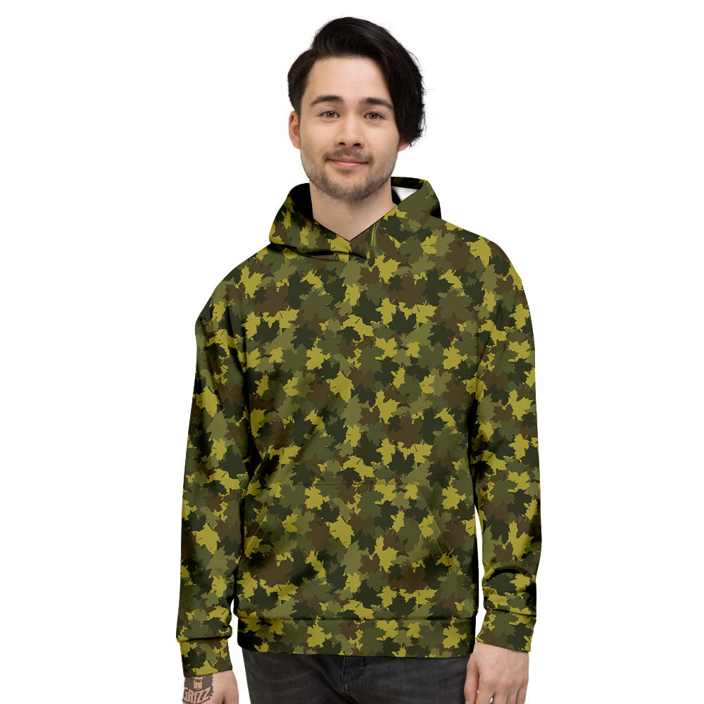 Hunting Camouflage Fall Leaves Print Men's Hoodie-grizzshop