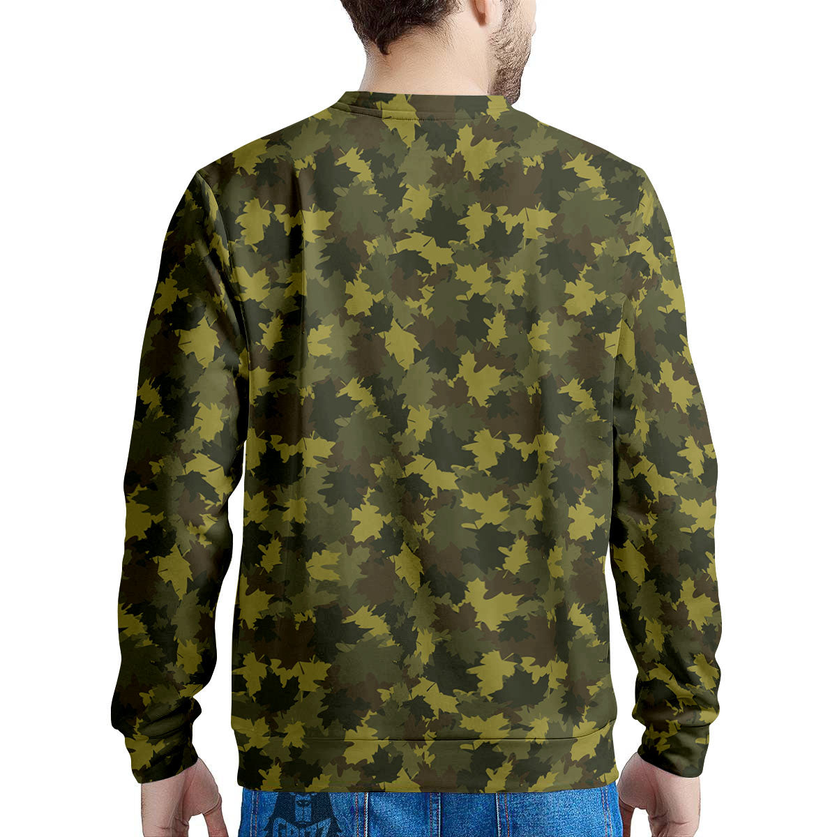 Hunting Camouflage Fall Leaves Print Men's Sweatshirt-grizzshop